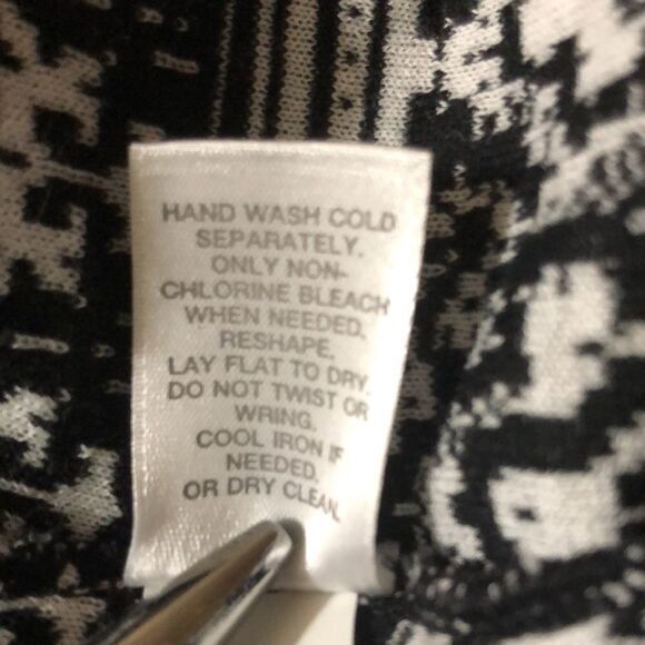 J. Jill cardigan Small 100% cotton open high low hem artistic shrug black white - Picture 7 of 7